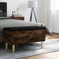 Opbergbankje 82x42x46 cm bewerkt hout gerookt eikenkleurig 3