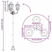 Tuin Lantaarnpaal Wit Aluminium en Glas 9
