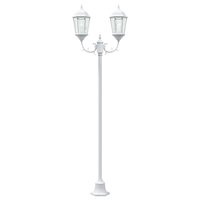 Tuin Lantaarnpaal Wit Aluminium en Glas 4