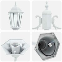 Tuin Lantaarnpaal Wit Aluminium en Glas 6