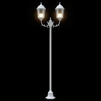 Tuin Lantaarnpaal Wit Aluminium en Glas 7