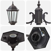 Tuin Lantaarnpaal Brons Aluminium en Glas 6