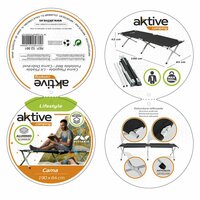 Campingbed Aktive Zwart 190 x 42 x 64 cm Opvouwbaar (2 Stuks) 7