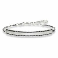 Armband Unisex Thomas Sabo LBA0009-643-11 Zilverkleurig Zwart 19 cm 15-18 cm - Maat: 16,5-19,5 cm 2