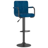 Barkruk fluweel blauw 2