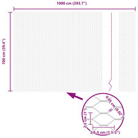 Zeskantig hekwerk Zilver 1 x 10 m Gegalvaniseerd staal 9