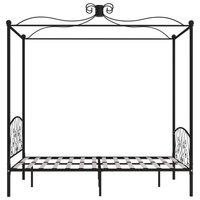 Hemelbedframe metaal zwart 140x200 cm 4