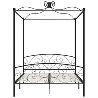 Hemelbedframe metaal zwart 180x200 cm 3