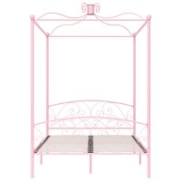 Hemelbedframe metaal roze 120x200 cm 3