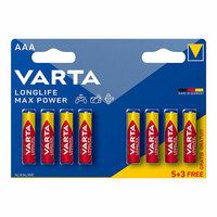 Batterijen Varta longlife max power aaa - lr03 1,5 V AAA (8 Onderdelen) (10 Stuks) 2