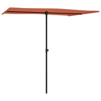 Parasol met aluminium paal 2x1,5 m terracottakleurig 3