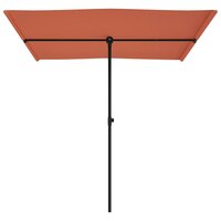 Parasol met aluminium paal 2x1,5 m terracottakleurig 4