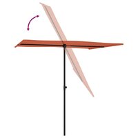 Parasol met aluminium paal 2x1,5 m terracottakleurig 6