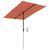 Parasol met aluminium paal 2x1,5 m terracottakleurig 7