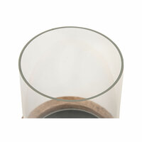 Kaarshouder Home ESPRIT Bruin Natuurlijk Kristal Touw Mangohout 2