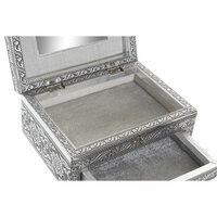 Juwelenkistje Home ESPRIT Zilverkleurig Natuurlijk Hout Aluminium 17,5 x 12,5 x 8,5 cm 2