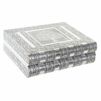 Juwelenkistje Home ESPRIT Zilverkleurig Natuurlijk Hout Aluminium 22,5 x 18,8 x 7,6 cm 3