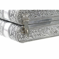 Juwelenkistje Home ESPRIT Zilverkleurig Natuurlijk Hout Aluminium 22,5 x 18,8 x 7,6 cm 4