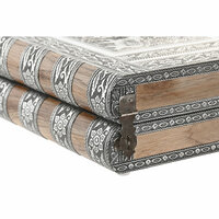 Juwelenkistje Home ESPRIT Zilverkleurig Natuurlijk Hout Aluminium 22,5 x 18,8 x 7,6 cm 5