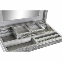 Juwelenkistje Home ESPRIT Zilverkleurig Natuurlijk Hout Aluminium 38 x 20 x 7,5 cm 2