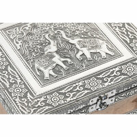 Juwelenkistje Home ESPRIT Zilverkleurig Natuurlijk Hout Aluminium 18 x 18 x 6 cm 4