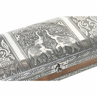 Juwelenkistje Home ESPRIT Zilverkleurig Natuurlijk Hout Aluminium 22,5 x 10 x 6,5 cm 4