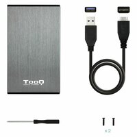 Externe BehuizingTooQ TQE-2527G 2,5&quot; SATA USB 3.0 Grijs Zwart/Gris 2,5&quot; 2