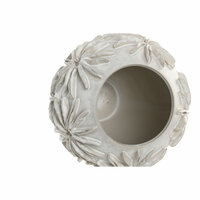 Vaas Home ESPRIT Wit Keramisch Traditionele stijl Blad van een plant 22 x 22 x 25 cm 3