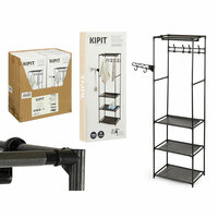 Kledingkast Kipit Zwart Metaal Stof 55 x 36 x 170 cm 2