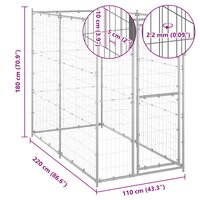 Hondenkennel voor buiten 110x220x180 cm gegalvaniseerd staal 6