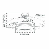 Plafondventilator CristalRecord 85-065-46-180 Zwart 45 W &Oslash; 92 cm 6