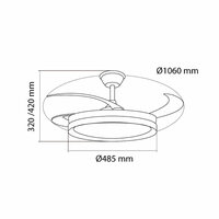 Plafondventilator CristalRecord EVO RETRAC Transparant 72 W 6