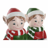 Kerstversiering Home ESPRIT Multicolour Elf 15 X 13 X 32 cm (2 Stuks) 2