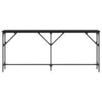 Wandtafel Zwart eiken 180 x 23 x 75 cm Gelaagd hout en metaal 5