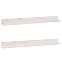 Wandkasten 2 st 110x11x9 cm massief grenenhout wit 2