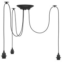 Hanglamp met 3 lamphouders E27 metaal zwart 2