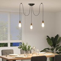 Hanglamp met 3 lamphouders E27 metaal zwart 4