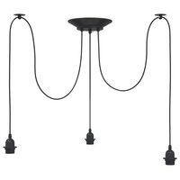 Hanglamp met 3 lamphouders E27 metaal zwart 5