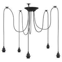 Hanglamp met 5 lamphouders E27 metaal zwart 2
