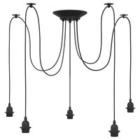 Hanglamp met 5 lamphouders E27 metaal zwart 5