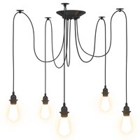 Hanglamp met 5 lamphouders E27 metaal zwart 6