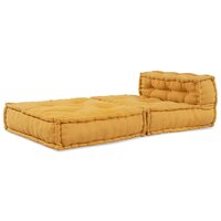 Poef modulair 70x70x54 stof geel 5