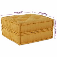 Poef modulair 70x70x36 stof geel 9