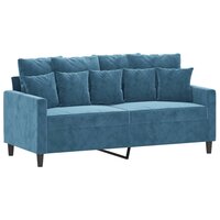 2-delige Loungeset met kussens fluweel blauw 4