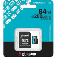 Micro SD kaart met adapter Kingston CANVAS Go! Plus 64 GB 3
