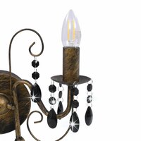 Wandlamp met kralen 2xE14 antiekzwart 5