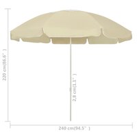 Strandparasol 240 cm zandgeel 6