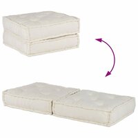 Poef modulair 140x70x36 cr&egrave;mekleurig stof 5