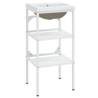 Wastafelframe met inbouwwastafel ijzer wit 2