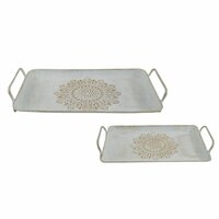Snackdienblad Home ESPRIT Wit Gouden Arabisch (2 Stuks) 2